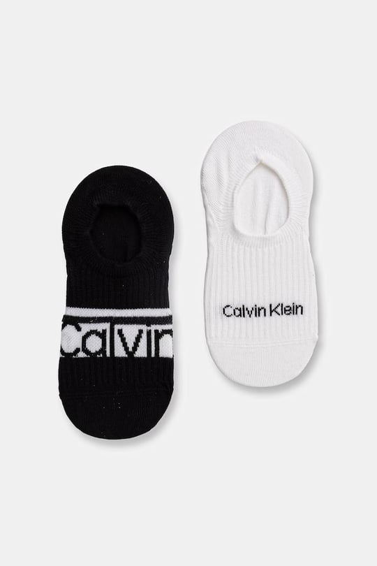 Calvin Klein Calvin Klein Kadın Pamuklu Renk Geçişli Logo Detaylı İkili Paket Siyah Çorap C701238130-004