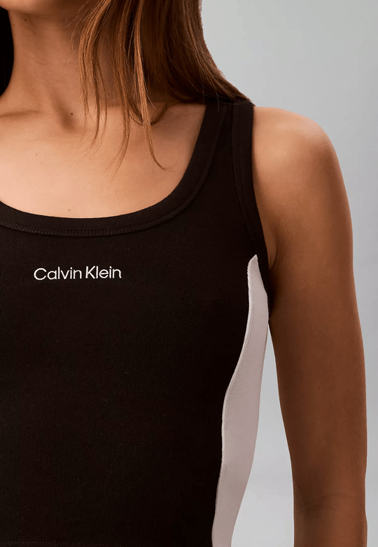Calvin Klein Calvin Klein Kadın Pamuklu Logo Detaylı Dar Kesim Siyah Mayo LV00Q61152-UB1
