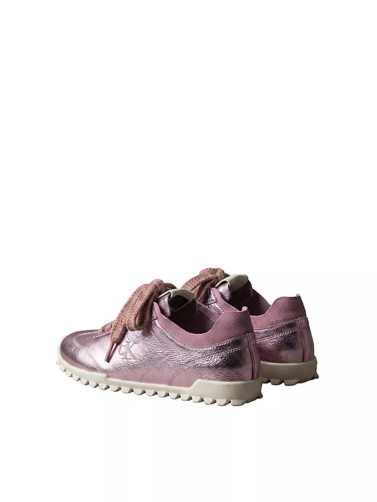Calvin Klein Calvin Klein Kadın Parlak Folyo Kaplama Deri Monogram Logolu Yedek Bağcıklı Pembe Sneaker HW0HW03305-02J