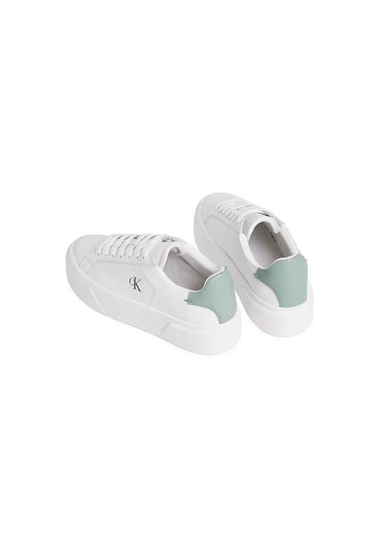 Calvin Klein Calvin Klein Kadın Platform Taban CK Logolu Deri Beyaz Sneaker YW0YW01928-05X