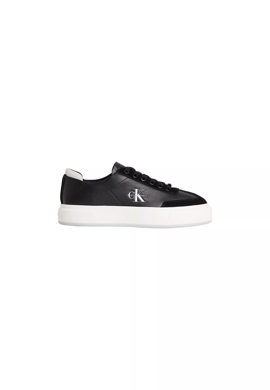 Calvin Klein Calvin Klein Kadın Platform Tabanlı Süet Detaylı CK Logo Desenli Siyah Sneaker HW0HW02984-01R
