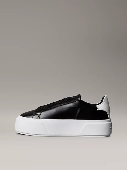 Calvin Klein Calvin Klein Kadın Platform Taban CK Logolu Deri Siyah Sneaker YW0YW01928-0GM