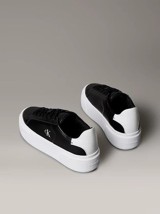 Calvin Klein Calvin Klein Kadın Platform Taban CK Logolu Deri Siyah Sneaker YW0YW01928-0GM