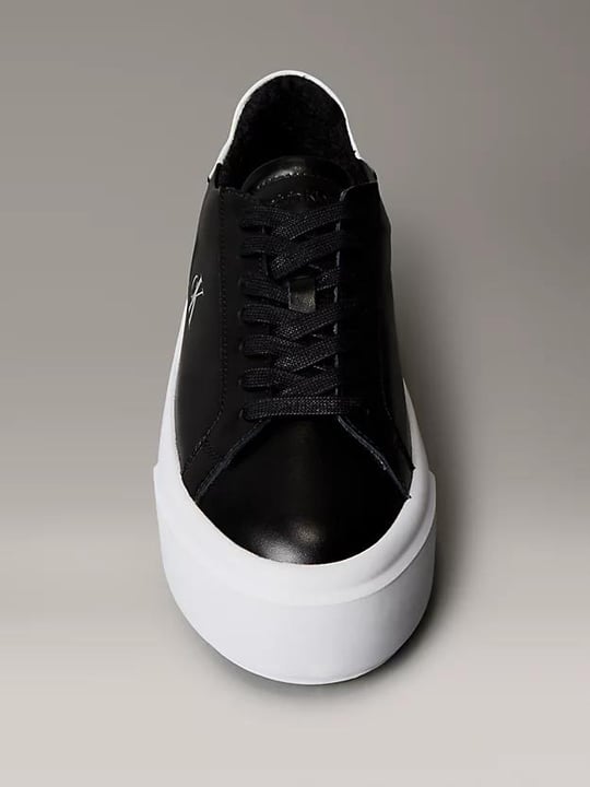 Calvin Klein Calvin Klein Kadın Platform Taban CK Logolu Deri Siyah Sneaker YW0YW01928-0GM