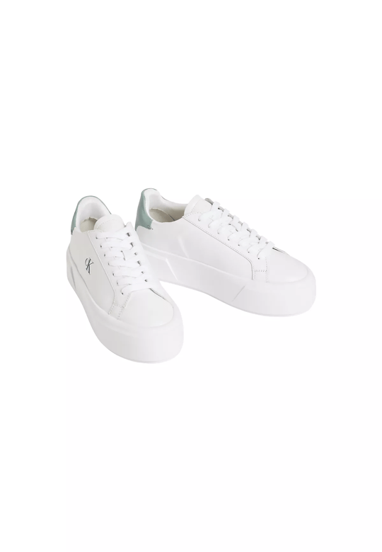 Calvin Klein Calvin Klein Kadın Platform Taban CK Logolu Deri Beyaz Sneaker YW0YW01928-05X