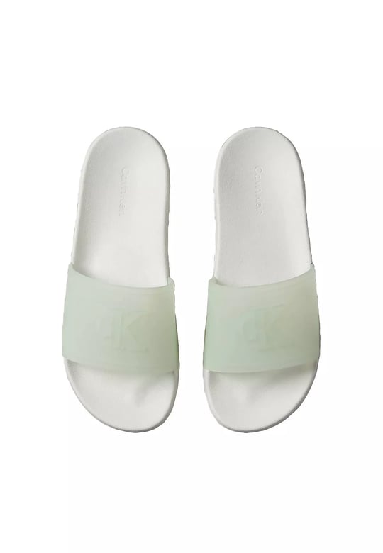 Calvin Klein Calvin Klein Kadın Rahat Taban Logo Dokulu Mavi Terlik HW0HW02959-CHE