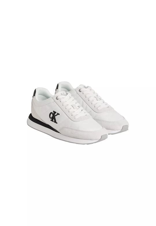 Calvin Klein Calvin Klein Kadın Rahat Taban Bağcıklı Deri Düz Taban Beyaz Sneaker YW0YW01990-01W