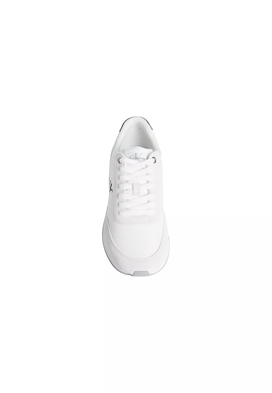 Calvin Klein Calvin Klein Kadın Rahat Taban Bağcıklı Deri Düz Taban Beyaz Sneaker YW0YW01990-01W