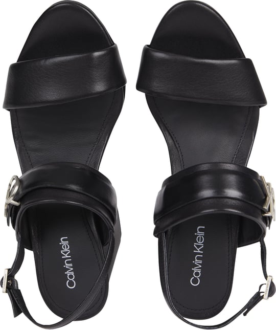 Calvin Klein Calvin Kleın Kadın Rahat Deri Topuklu Siyah Sandalet HW0HW01486-BEH