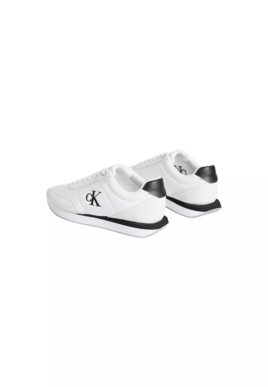 Calvin Klein Calvin Klein Kadın Rahat Taban Bağcıklı Deri Düz Taban Beyaz Sneaker YW0YW01990-01W