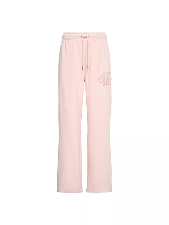 Calvin Klein Calvin Klein Kadın Rahat Kesim CK Logo İşlemeli Geniş Paça Pembe Eşofman Altı LV047G822G-VG3