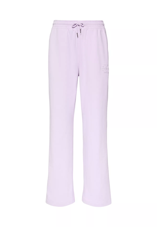 Calvin Klein Calvin Klein Kadın Rahat Kalıp Beli Lastikli CK Logo Detaylı Havlu Kumaş Geniş Paça Lila Eşofman Altı LV047F206G-3OQ