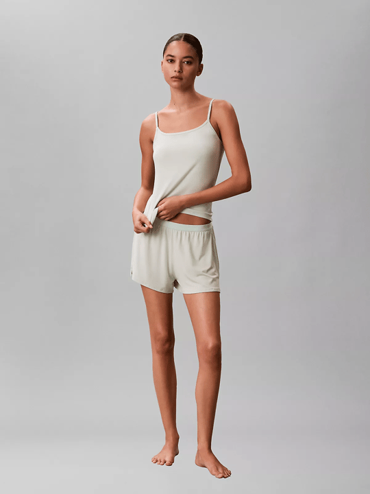 Calvin Klein Calvin Klein Kadın Rahat Kalıp Beli Lastikli Kısa Yeşil Şort LV00QS7614-492