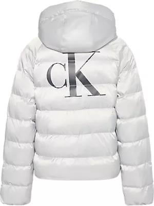Calvin Klein Calvin Klein Kadın Regular Fit Kapüşonlu Kapitone Desenli Kaz Tüyü Dolgulu Uzun Kollu Gri Mont LV047E509G-QBW