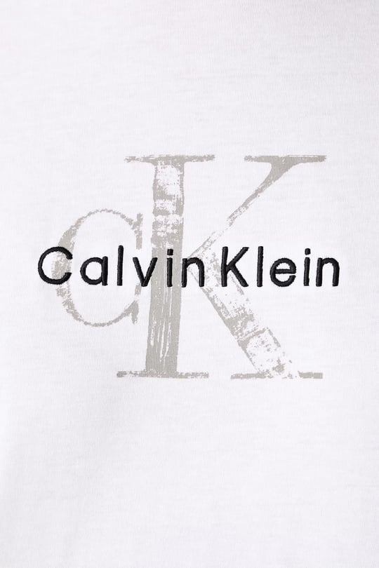 Calvin Klein Calvin Klein Kadın Regular Fit Yuvarlak Yakalı Pamuklu Logo Nakışlı Kısa Kollu Beyaz T-Shirt LV047H802G-YAF