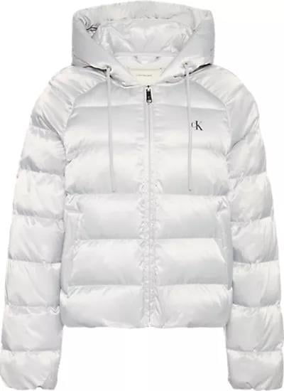 Calvin Klein Calvin Klein Kadın Regular Fit Kapüşonlu Kapitone Desenli Kaz Tüyü Dolgulu Uzun Kollu Gri Mont LV047E509G-QBW