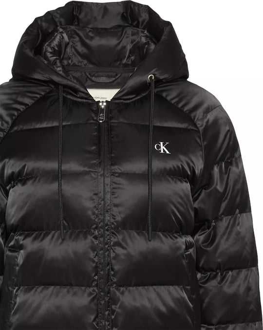 Calvin Klein Calvin Klein Kadın Regular Fit Kapüşonlu Kapitone Desenli Kaz Tüyü Dolgulu Uzun Kollu Siyah Mont LV047E509G-UB1