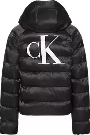 Calvin Klein Calvin Klein Kadın Regular Fit Kapüşonlu Kapitone Desenli Kaz Tüyü Dolgulu Uzun Kollu Siyah Mont LV047E509G-UB1