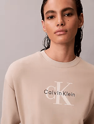 Calvin Klein Calvin Klein Kadın Regular Fit Yuvarlak Yakalı Düşük Omuzlu Büzgülü Kısa Bej Elbise LV047E224G-2F2