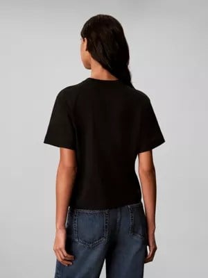 Calvin Klein Calvin Klein Kadın Regular Fit Yuvarlak Yakalı Pamuklu Logo Nakışlı Kısa Kollu Siyah T-Shirt LV047H802G-UB1