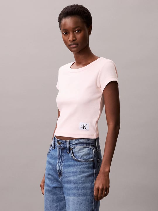 Calvin Klein Calvin Klein Kadın Slim Fit Yuvarlak Yaka Pamuklu Kısa Kollu Pembe T-Shirt LV047C200G-VI7
