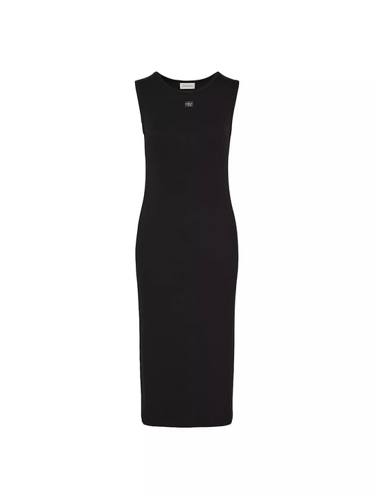 Calvin Klein Calvin Klein Kadın Slim Fit Yuvarlak Yakalı CK Logo İmzalı Kolsuz Midi Siyah Elbise LV047G209G-UB1
