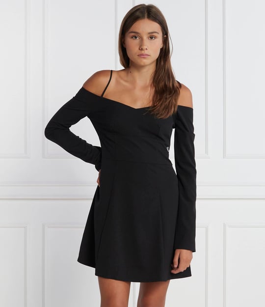 Calvin Klein Calvin Kleın Kadın Uzun kollu Günlük Kullanım Normal kesim Siyah Elbise J20J221914-BEH