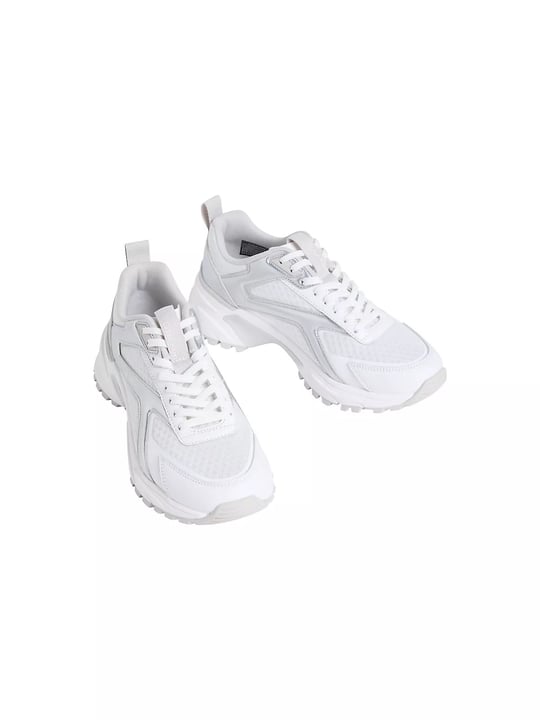 Calvin Klein Calvin Klein Kadın Yüksek ve Ortopedik Tabanlı File Detaylı Beyaz Sneaker HW0HW03140-05Y