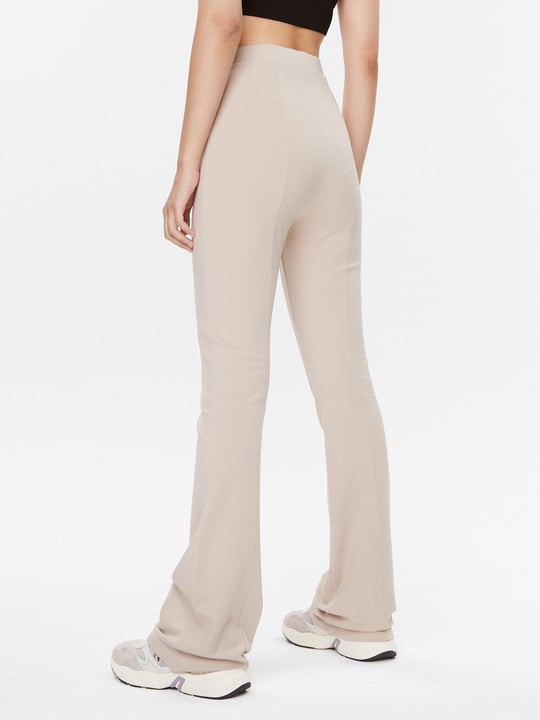 Calvin Klein Calvin Kleın Kadın Yüksek Belli Cepli Geniş Paçalı Günlük Bej Tayt J20J221917-PED