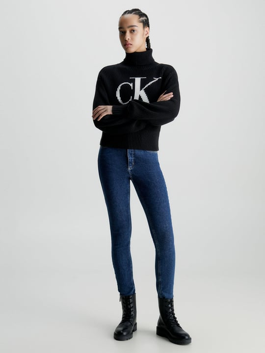 Calvin Klein Calvin Kleın Kadın Yüksek Bel Slim Rahat Lacivert Jeans J20J222214-1A4