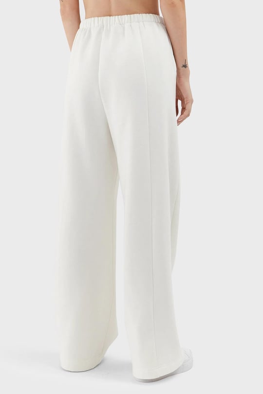 Calvin Klein Calvin Kleın Kadın Yüksek Bel Dokuma Kumaş Rahat Günlük Beyaz Eşofman Altı J20J221916-YBI