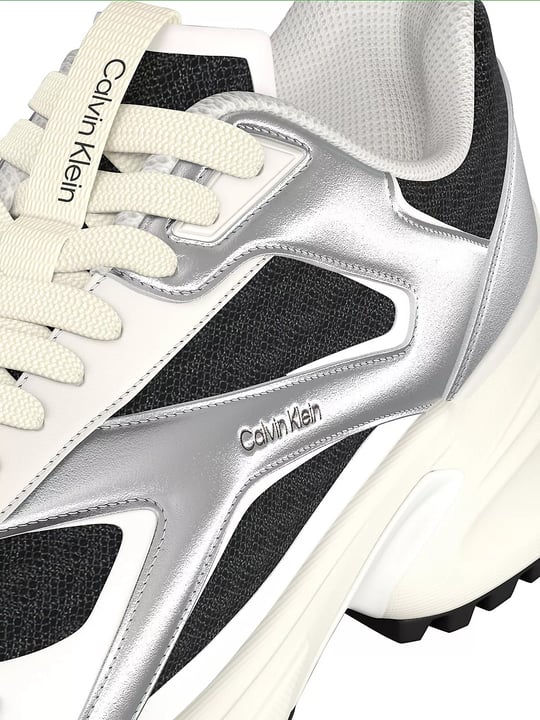 Calvin Klein Calvin Klein Kadın Yüksek ve Ortopedik Tabanlı File Detaylı Siyah Sneaker HW0HW03140-01R