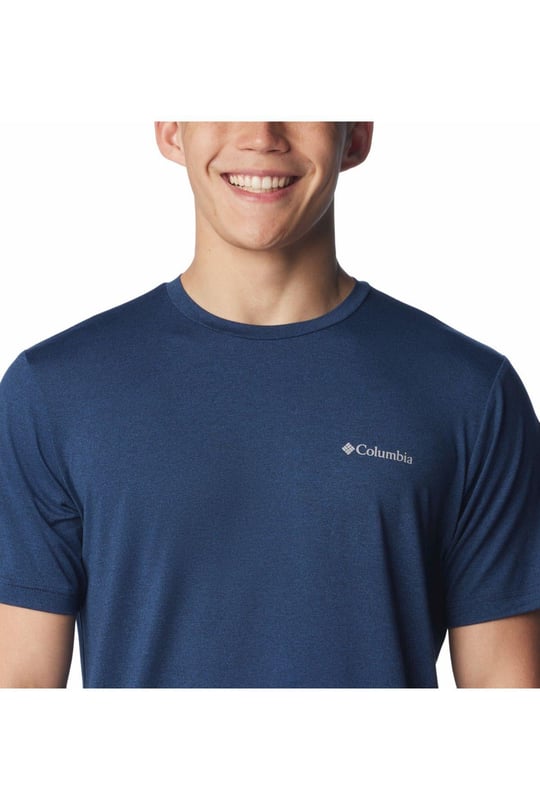 Columbia Columbia Erkek Pamuklu Marka Logolu Yazlık Günlük Kullanım Lacivert T-Shirt 2074581-464