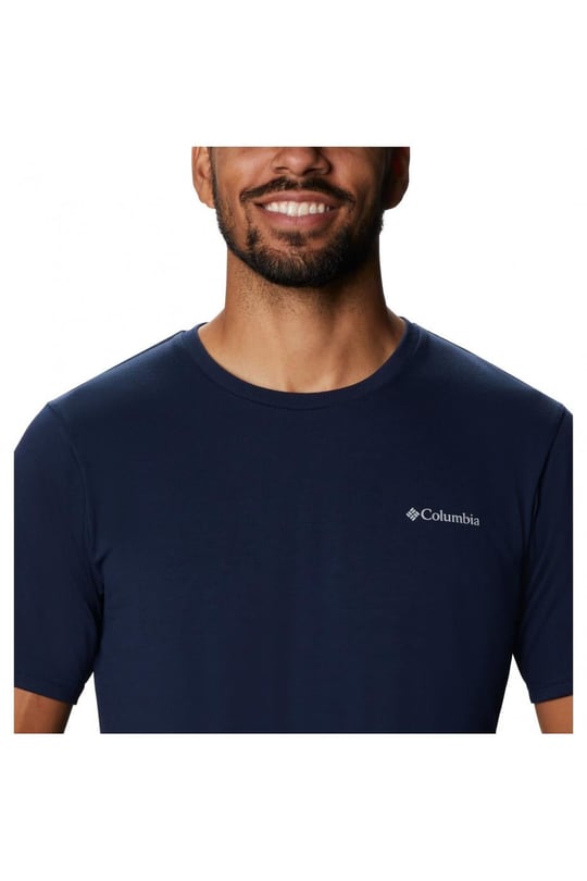 Columbia Columbia Erkek Pamuklu Marka Logolu Yazlık Günlük Kullanım Lacivert T-Shirt 1931161-464