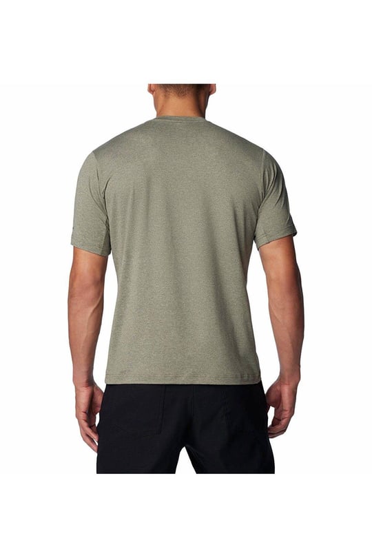 Columbia Columbia Erkek Pamuklu Marka Logolu Yazlık Günlük Kullanım Haki T-Shirt 2074581-397