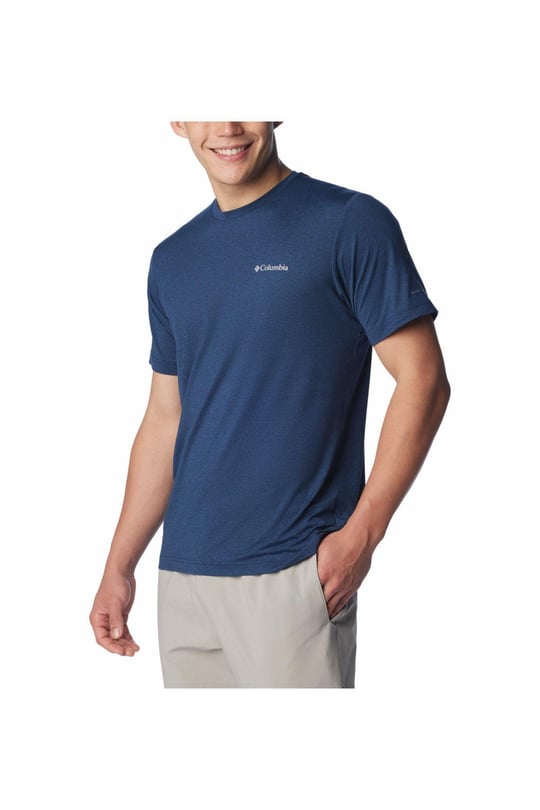 Columbia Columbia Erkek Pamuklu Marka Logolu Yazlık Günlük Kullanım Lacivert T-Shirt 2074581-464