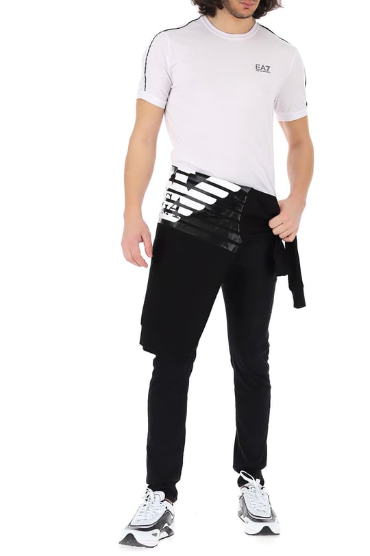 Ea7 Ea7 Erkek %100 Pamuklu Regular Fit Kısa Kollu Beyaz T-Shirt 3LPT31 PJFUZ-1100
