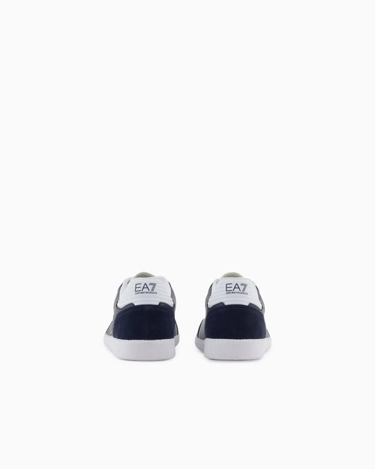EA7 Ea7 Erkek Bağcıklı Marka Logolu Spor Stil Beyaz-Lacivert Sneaker 7X000405 AF19826-MZ069