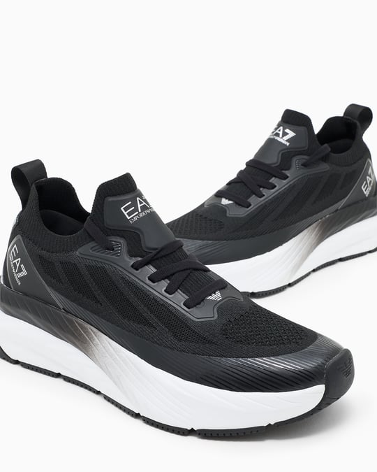 EA7 Ea7 Erkek Bağcıklı Rahat Taban Logo Detaylı Deri Günlük Siyah Sneaker 7X000343 AF18639-MC032