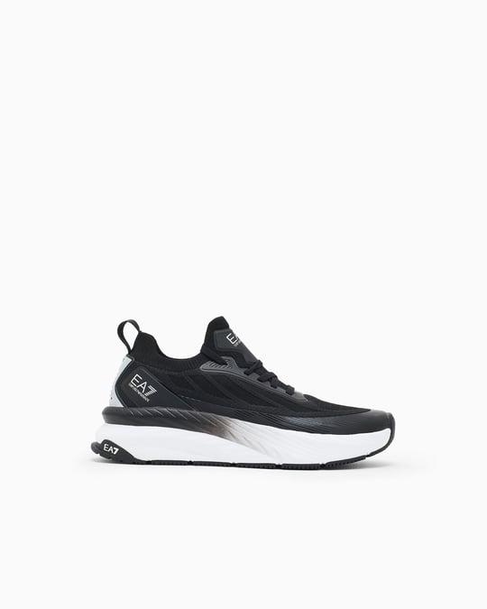 EA7 Ea7 Erkek Bağcıklı Rahat Taban Logo Detaylı Deri Günlük Siyah Sneaker 7X000343 AF18639-MC032
