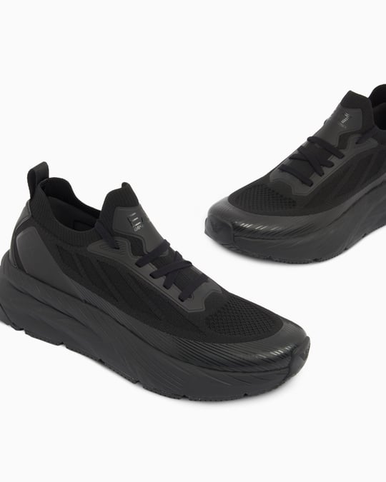 EA7 Ea7 Erkek Bağcıklı Rahat Taban Logo Detaylı Deri Günlük Siyah1 Sneaker 7X000343 AF18639-MC513