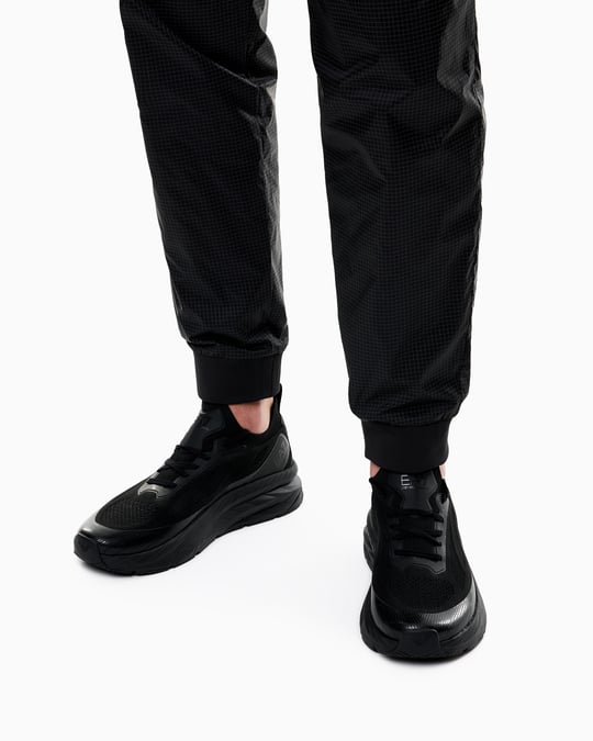 EA7 Ea7 Erkek Bağcıklı Rahat Taban Logo Detaylı Deri Günlük Siyah1 Sneaker 7X000343 AF18639-MC513