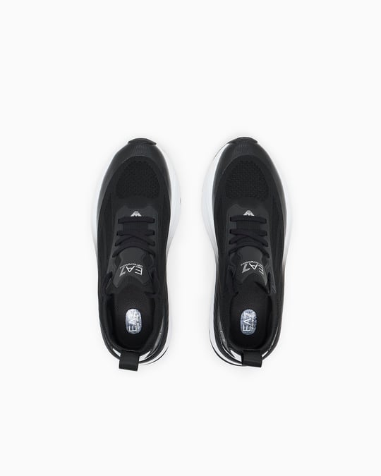 EA7 Ea7 Erkek Bağcıklı Rahat Taban Logo Detaylı Deri Günlük Siyah Sneaker 7X000343 AF18639-MC032