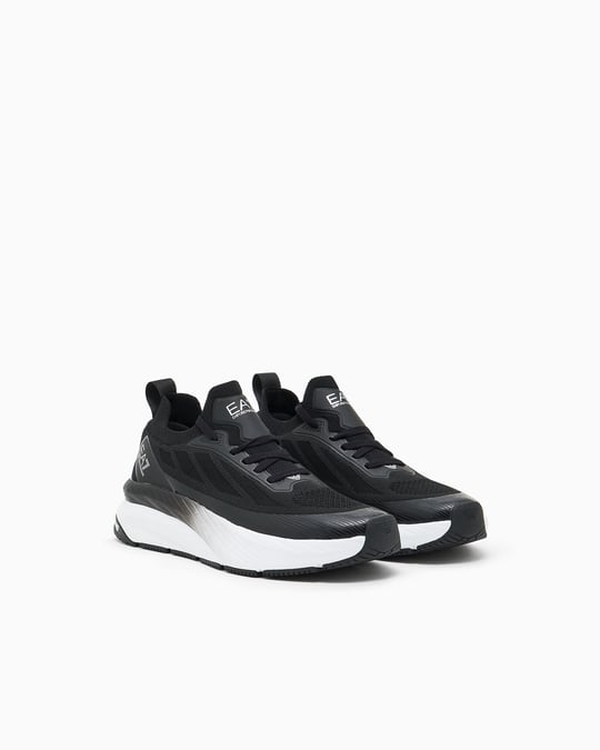 EA7 Ea7 Erkek Bağcıklı Rahat Taban Logo Detaylı Deri Günlük Siyah Sneaker 7X000343 AF18639-MC032