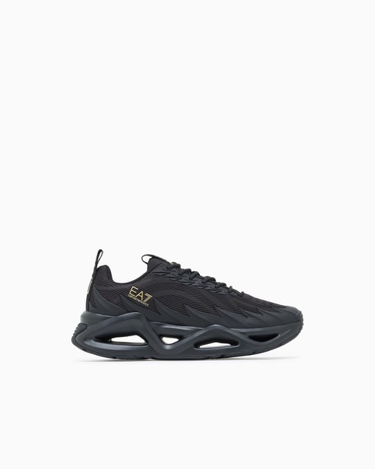 EA7 Ea7 Erkek Fileli Rahat Taban Bağlamalı Spor Siyah1 Sneaker 7X000304 AF18442-MC021