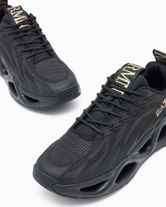 EA7 Ea7 Erkek Fileli Rahat Taban Bağlamalı Spor Siyah1 Sneaker 7X000304 AF18442-MC021