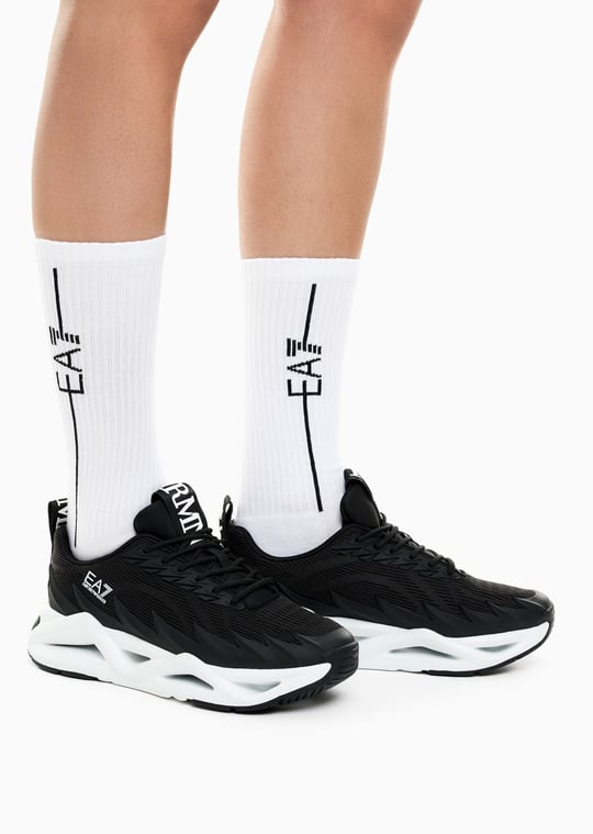 EA7 Ea7 Erkek Fileli Rahat Taban Bağlamalı Spor Siyah Sneaker 7X000304 AF18442-MC001