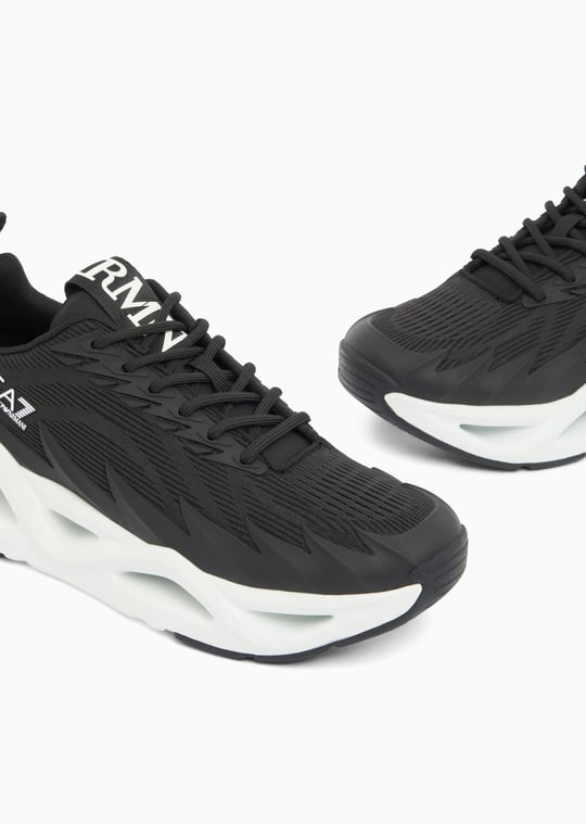 EA7 Ea7 Erkek Fileli Rahat Taban Bağlamalı Spor Siyah Sneaker 7X000304 AF18442-MC001