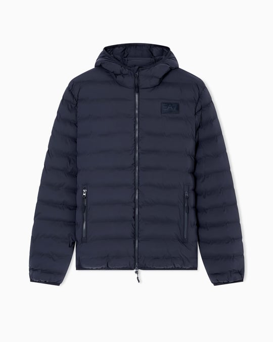 EA7 Ea7 Erkek Kapşonlu Yaka Cep Detay Fermuar Kapama Uzun kol Lacivert Ceket 7M000686 AF15953-UB102