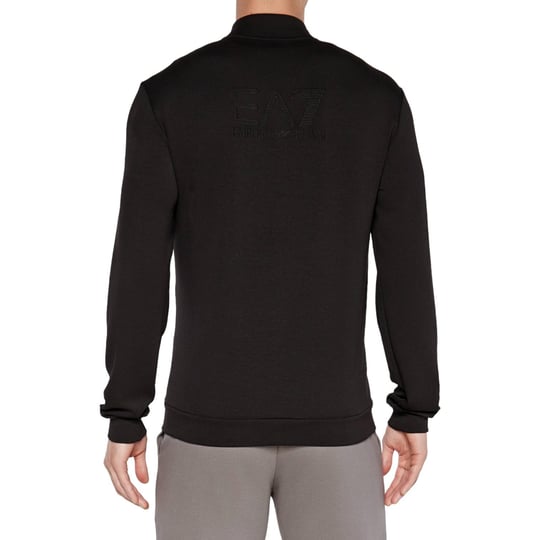 Ea7 Ea7 Erkek Kapüşonlu Fermuar Kapamalı Cepli Uzun Kol Siyah Sweatshirt 6DPM82 PJZKZ-1200